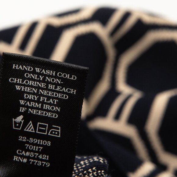 Ann Taylor Ann Cardigan + Shell Geometric Sweater Set Tan Navy Blue Size XS New - Picture 6 of 11